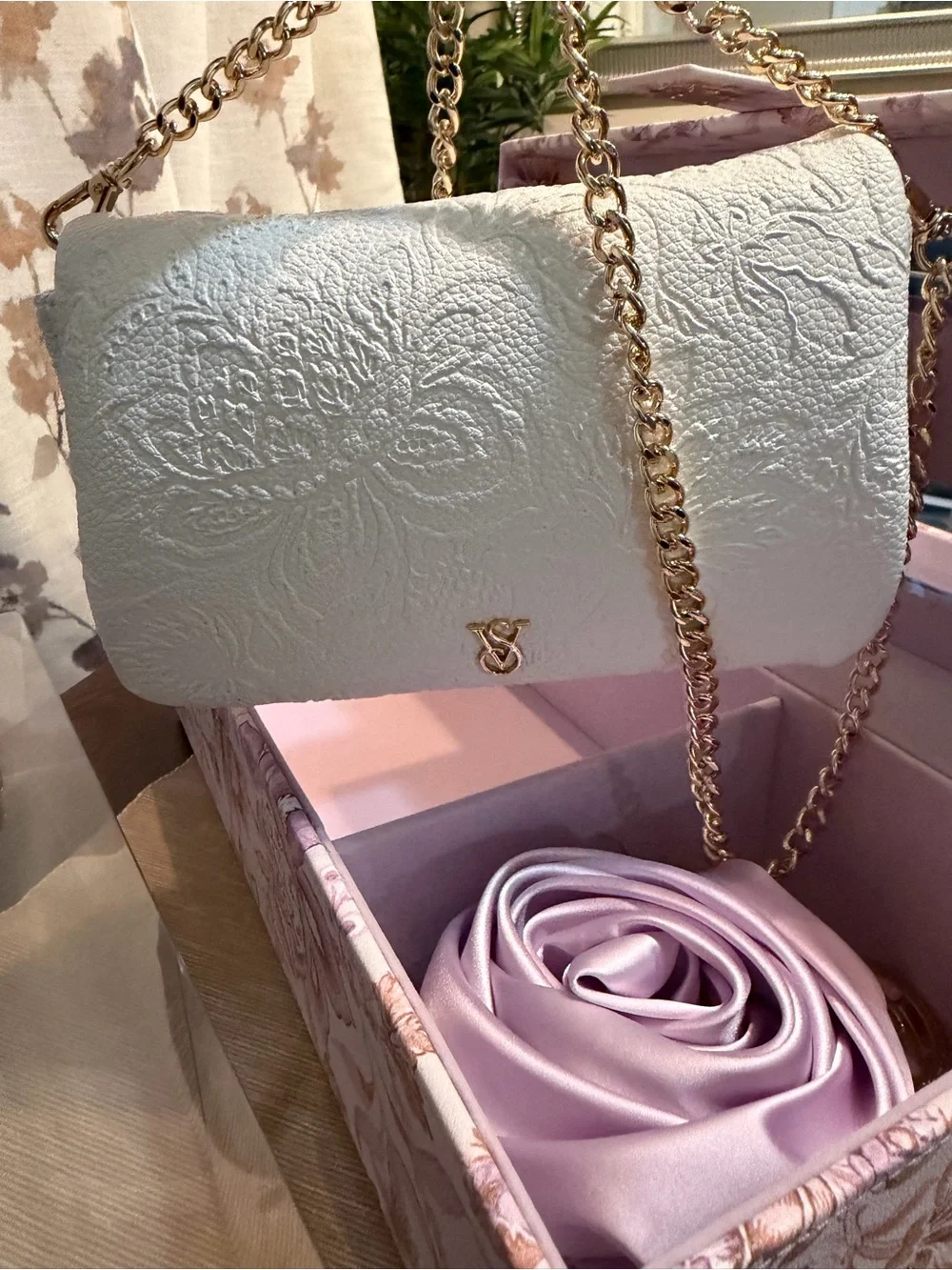 Women’s Floral Jewelry Box Set with Keychain and Purse